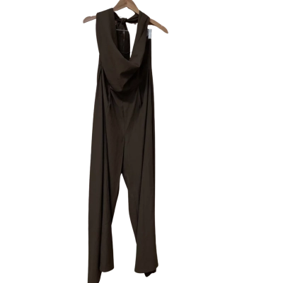 BNWT Charcoal Womens size 14 halter neck Jumpsuit Brown RRP $89.00