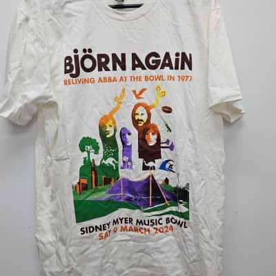  Bjorn again Size L Short Sleeve T-shirt White 
