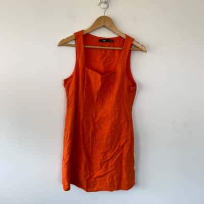Sportsgirl Orange Sleeveless Mini Dress Size 10 