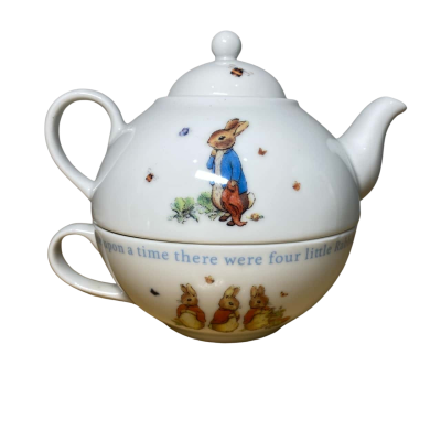 Wedgwood Peter Rabbit Tea for One, The World of Beatrix Potter, Frederick Warne & Co. Tea Pot and Mug Set