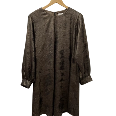 Veronika Maine Womens  Size 12 Long Sleeve Dress Bronze