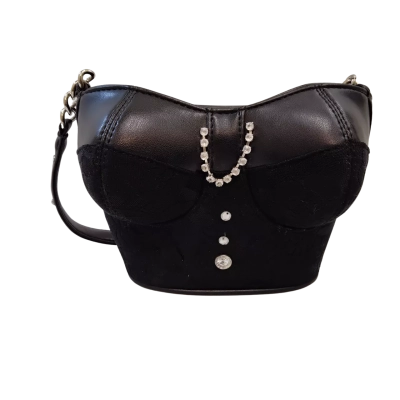  Womens Mini Corset Style Handbag Black  