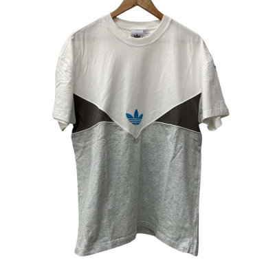 Adidas - Mens 100% Cotton T-Shirt - Size L - Grey / White 
