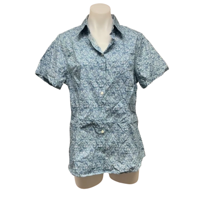 R.M. Williams Womens Cotton Regular Fit Size 14 Short Sleeve Shirt Blue / Pattern 