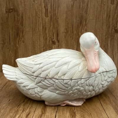 Vintage 1976 Fitz & Floyd Ceramic Duck Soup Tureen