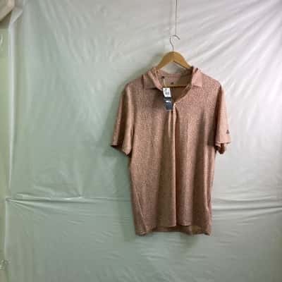 Adidas Mens Size M Polo Shirt Coral BNWT