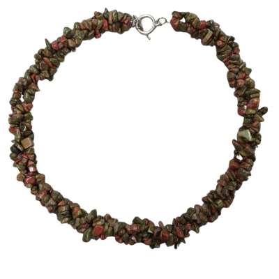 Crystal Chip Necklace Unakite
