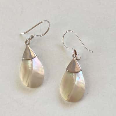 925 Sterling Silver Pearl Drop Earrings 