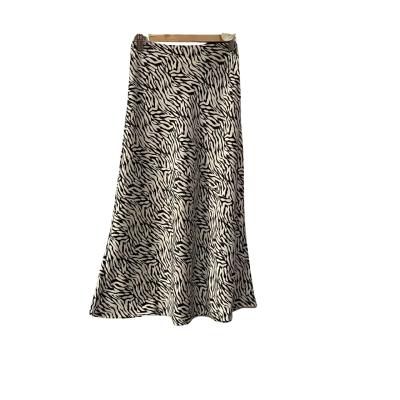 ENA PELLY Womens  Size 6 A-Line - Midi Skirt Black  / White 
