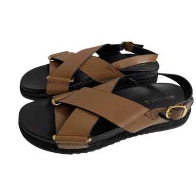 Jo Mercer Womens  Size 40 Miles Flat Espadrille Sandals Black/Brown
