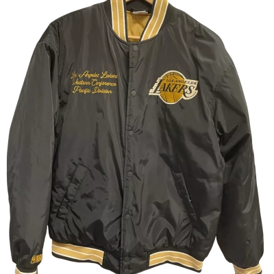 NBA Lakers Mens  Size S Bomber Black  / Gold 