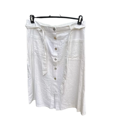Katies Womens  Size 12 White Buttoned Skirt 