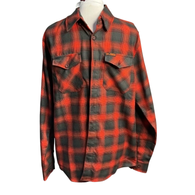 Dixxon flannel company Mens  Size M Flannel Shirt Black  / Burnt Orange 