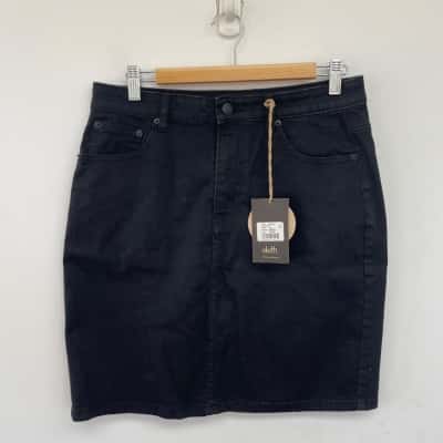 Dotti Black Denim Mini Skirt Size 12 