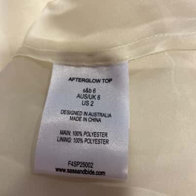 Sass & Bide Womens Top Size 6 Cream 