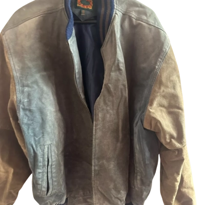  Men's  Size XL Bomber Blue / Brown 