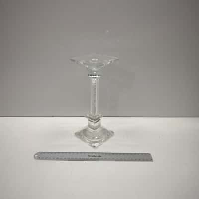 Modern Tall Cut Clear Crystal Candlestick Holder Floating Crystal Stem