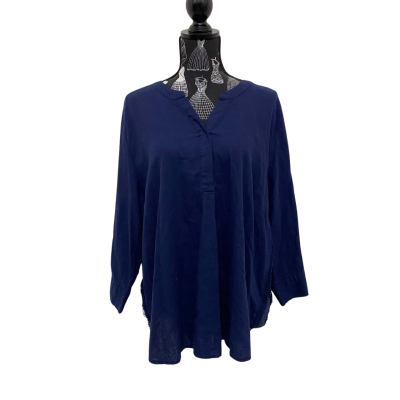Noni B Womens Size 16 3/4 Sleeve Top Navy Blue BNWT