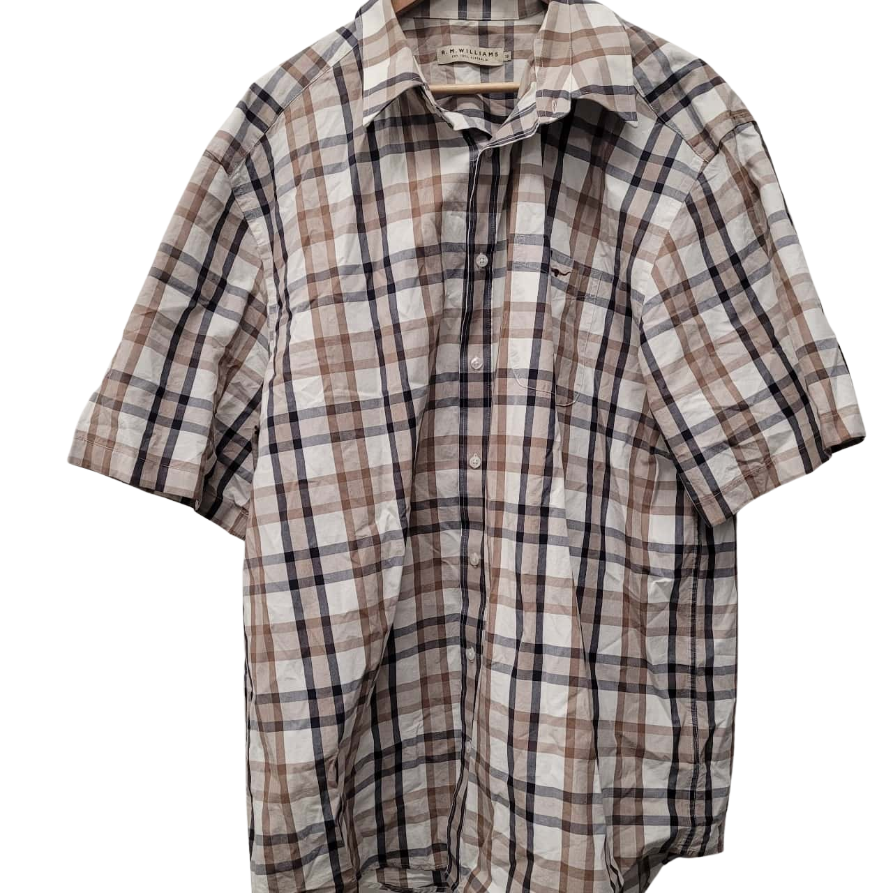 R.M. Williams Mens Size XB Brown Checkered Top(s)