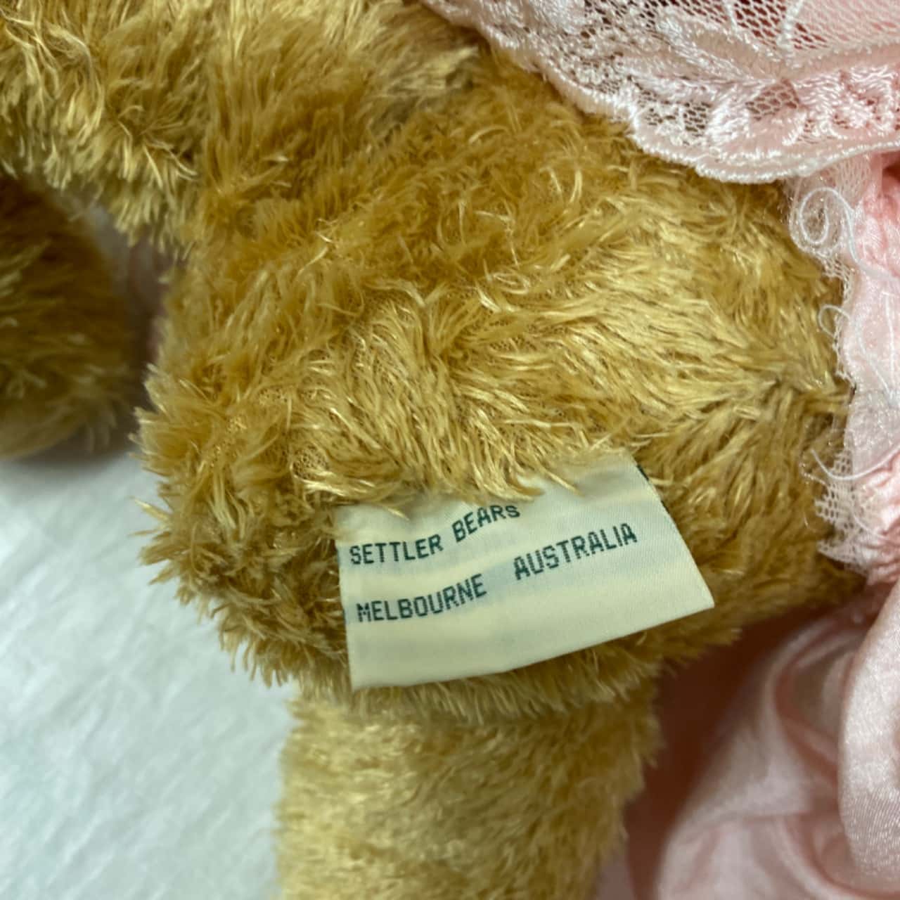 Settler Bears Tan Bear with pink dress