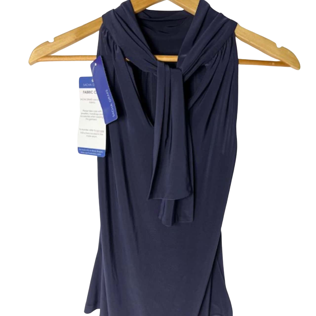 Sasha Drake Womens Sleeveless Blue Top