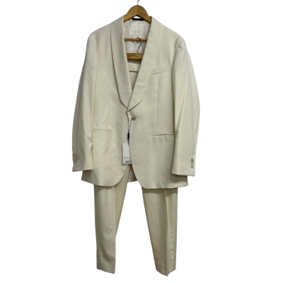 BNWT Suit Supply Mens Size 42 Cream Wool Suit  