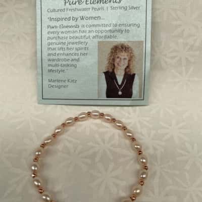  Women’s Bracelet Pearl with rose gold beads 