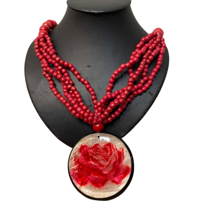 Red Floral Necklace