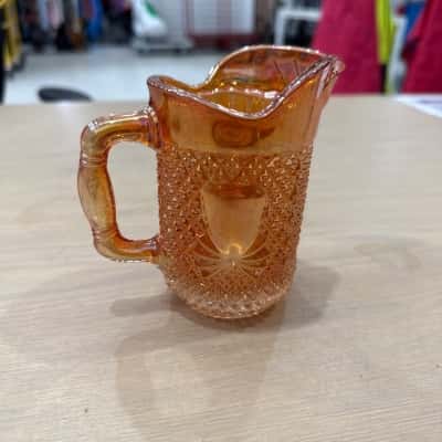 VINTAGE CARNIVAL GLASS JUG MARIGOLD 