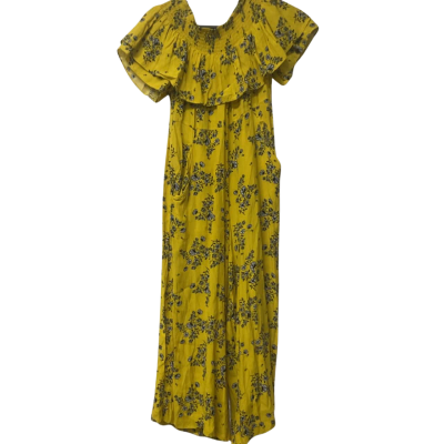 Womens Seed Size 10 Yellow Floral Jumpsuit 