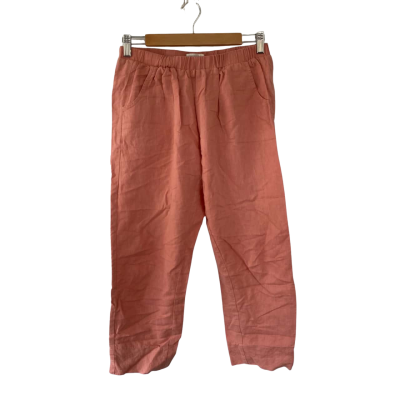 Humidity Red Orange Linen Blend Pants Size 8 