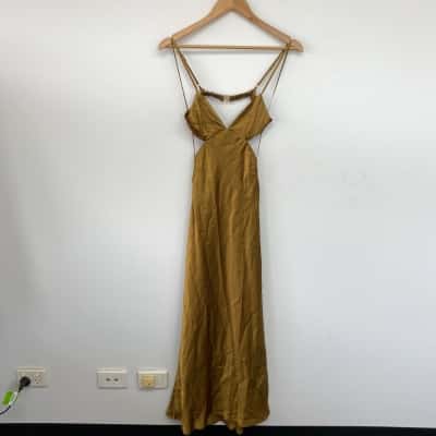 Third Form Bronze Crush Bias Tri Midi Dress  Size 6 
