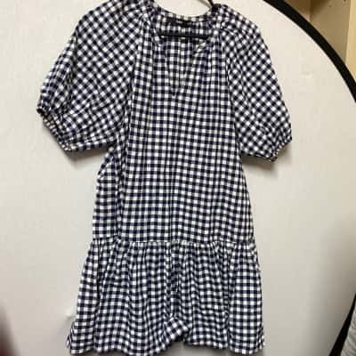Sportsgirl Womens  Size 10 Gingham / Navy Blue / White 