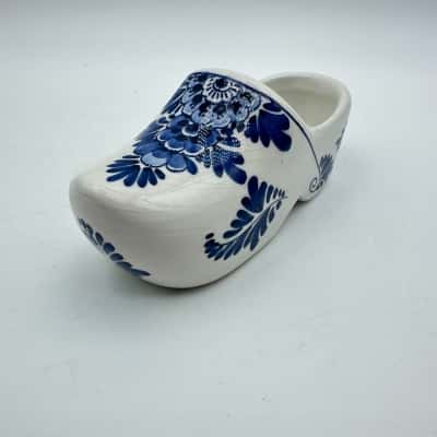 Vintage Delfa Blue Ceramic Dutch Clog Shoe