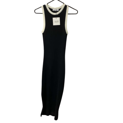 Atmos&Here Womens  Size 8 Nala Maternity Recycled Knit Midi Dress Black  / White 