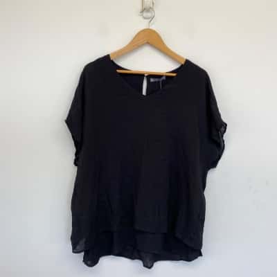 Katies Black Double Layer Top  Size 14 