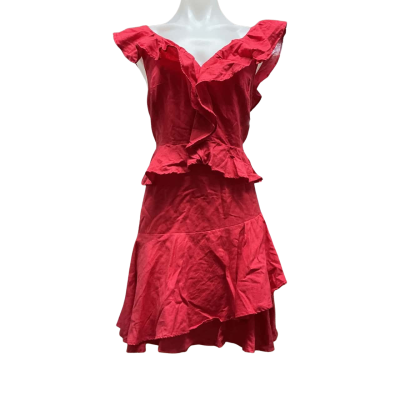 Seed Heritage Womens Linen/ Cotton Mix Size 12 Casual Dress Red 