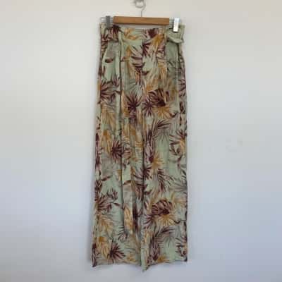 Sheike Green Floral Flared Pants  Size 10 