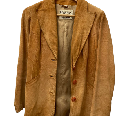Woodstock Vintage Tan Suede Jacket Size 8