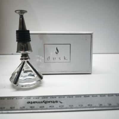 Dusk Cut Glass & Metal Diamond Wine Bottle Stopper Boxed