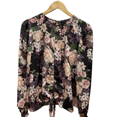 Forever New Womens  Size 10 Purple Floral Blouse