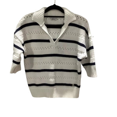 U.S. Polo Assn. Womens Size S Navy Blue / White Top