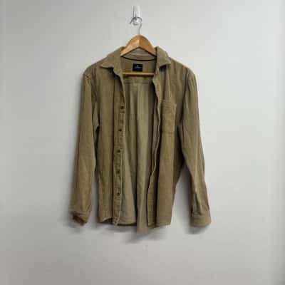 Ribbed Rip Curl Mens  Size S Front Zipper Beige 