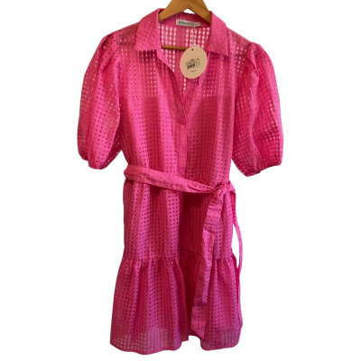BNWT -Esther &Co PINK  Womens  ORGANZA DRESS -Size 16 Pink  
