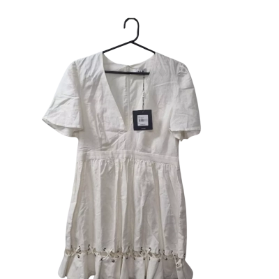 Isla Women's Size L Off White Short Sleeve Dress  