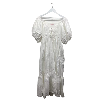 Orange Sherbet ‘Euro Summer’ Cream Linen Blend Midi Dress Size 12