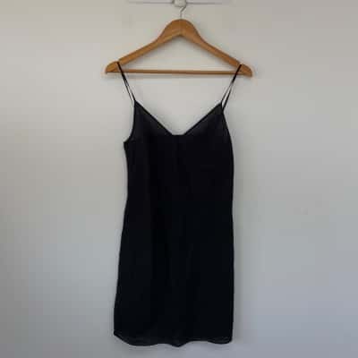 Country Road Black Slip Mini Dress Size 10 