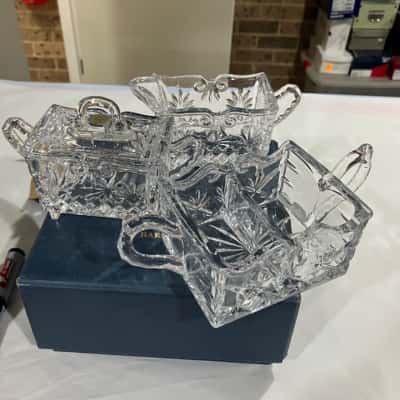  Vintage Bohemia Crystal, from the Baroque set & sugar holder