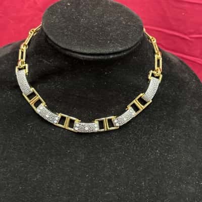  Women's Gold Tone Square Rolo Link featuring Interlocking Geometric Links Necklace 