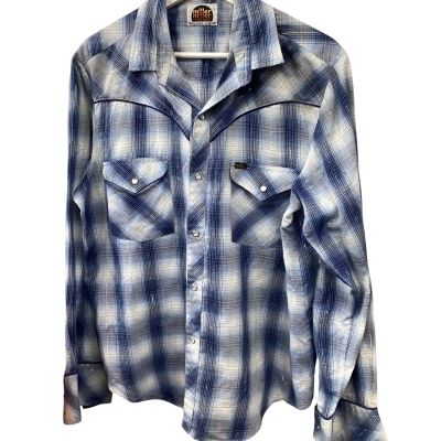  Mens  Size M / S Long Sleeve Shirt Blue / Checked 